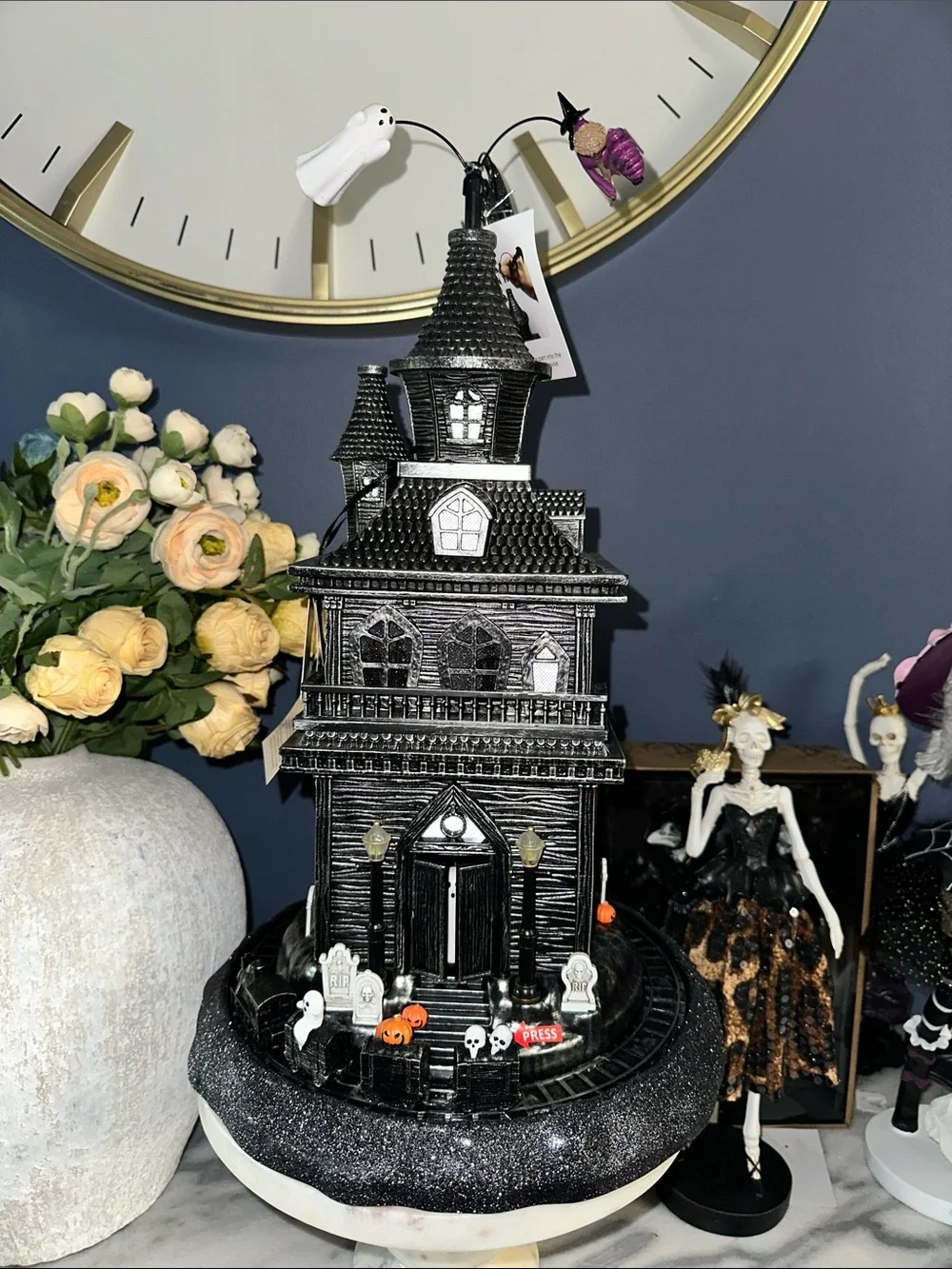 Animated Haunted train Mansion LED Halloween Decoration - Black